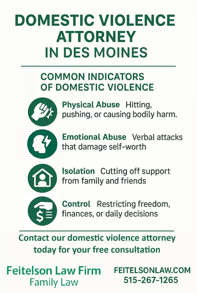 This infographic shows that Domestic Violence Attorney in Des Moines